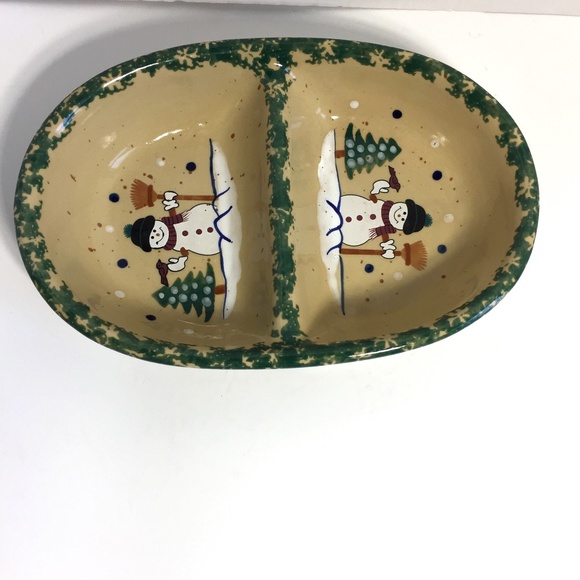 ABC XMas Snowman Divided Serving Dish - Picture 4 of 11